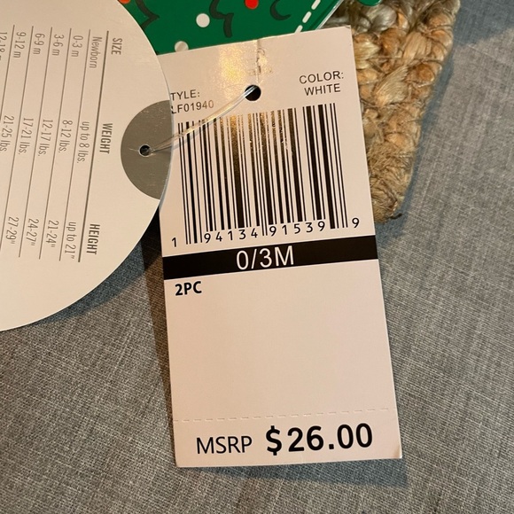 NWT long sleeve onesie “My 1st Christmas” - Picture 3 of 4